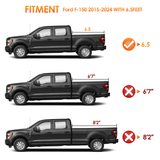 Nilight 6.5ft Truck Bed Cover for Ford F150 2015 2016 2017 2018 2019 2020 2021 2022 2023 2024, view 3