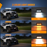 Nilight 6.5Inch Off-Road LED Light Bar, 2PCS 120W 3 Lighting Modes (White/Amber/White&Amber) Driving Fog Light Spot Flood Lights with 18AWG Wiring Harness for Truck Car ATV SUV Jeep Boat, view 3