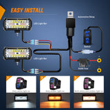 Nilight 6.5Inch Off-Road LED Light Bar, 2PCS 120W 3 Lighting Modes (White/Amber/White&Amber) Driving Fog Light Spot Flood Lights with 18AWG Wiring Harness for Truck Car ATV SUV Jeep Boat, view 4