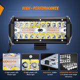 Nilight 6.5Inch Off-Road LED Light Bar, 2PCS 120W 3 Lighting Modes (White/Amber/White&Amber) Driving Fog Light Spot Flood Lights with 18AWG Wiring Harness for Truck Car ATV SUV Jeep Boat, view 5