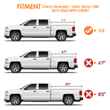 Nilight 6.6ft Soft Roll Up Truck Bed Cover for Chevy Silverado / GMC Sierra 1500 2019 2020 2021 2022 2023, view 3