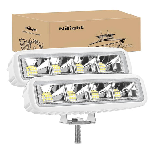Nilight 6 Inch 72W Flood White Case Led Work Lights (Pair)