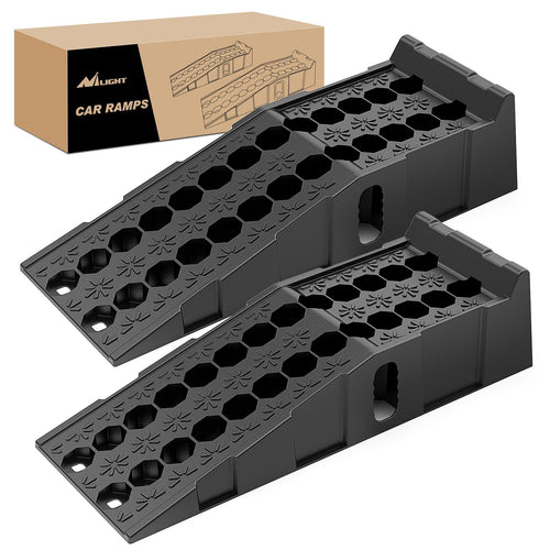 Nilight 6.7Inch Lift Heavy Duty Truck Ramps 16000lb Capacity Portable Service Ramps (Pair)