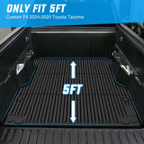 Nilight 5ft Rubber Short Trunk Bed for 2024 2025 Toyota Tacoma, TPE Heavy-Duty Pick-up Bed Liner for Toyota Tacoma Accessories, Anti-Slip Texture, All Weather Protection, view 2