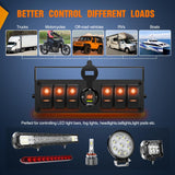 Nilight 6 Gang Rocker Switch Box 12V SPST ON Off Toggle Switches PD Type C and QC 3.0 USB Sockcet Voltmeter LED Light Waterproof Aluminum Mount Bracket Panel DIY Stickers for Boat Car RV Truck, view 2