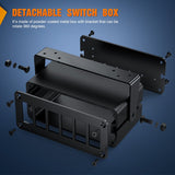 Nilight 6 Gang Rocker Switch Box 6 Holes Panel Detachable Installation Housing Waterproof Aluminum Rotatable Mount Bracket 12V 24V DIY Toggle Switches Voltmeter USB Socket for Boats Cars RVs Trucks, view 3