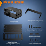 Nilight 6 Gang Rocker Switch Box 6 Holes Panel Detachable Installation Housing Waterproof Aluminum Rotatable Mount Bracket 12V 24V DIY Toggle Switches Voltmeter USB Socket for Boats Cars RVs Trucks, view 6