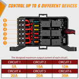 Nilight 6 Gang Switch Panel Red Circuit Control Relay System with Fuse Wiring Harness Toggle Momentary Strobe Flash Modes Automatic Dimmable ON Off Pod 12V 24V for Car Truck Camper SUV, view 6