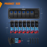 Nilight 6 Gang Switch Panel With QC3.0 & PD Charger And Voltmerter with Blue Backlit, view 2