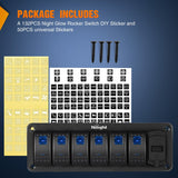 Nilight 6 Gang Switch Panel With QC3.0 & PD Charger And Voltmerter with Blue Backlit, view 5