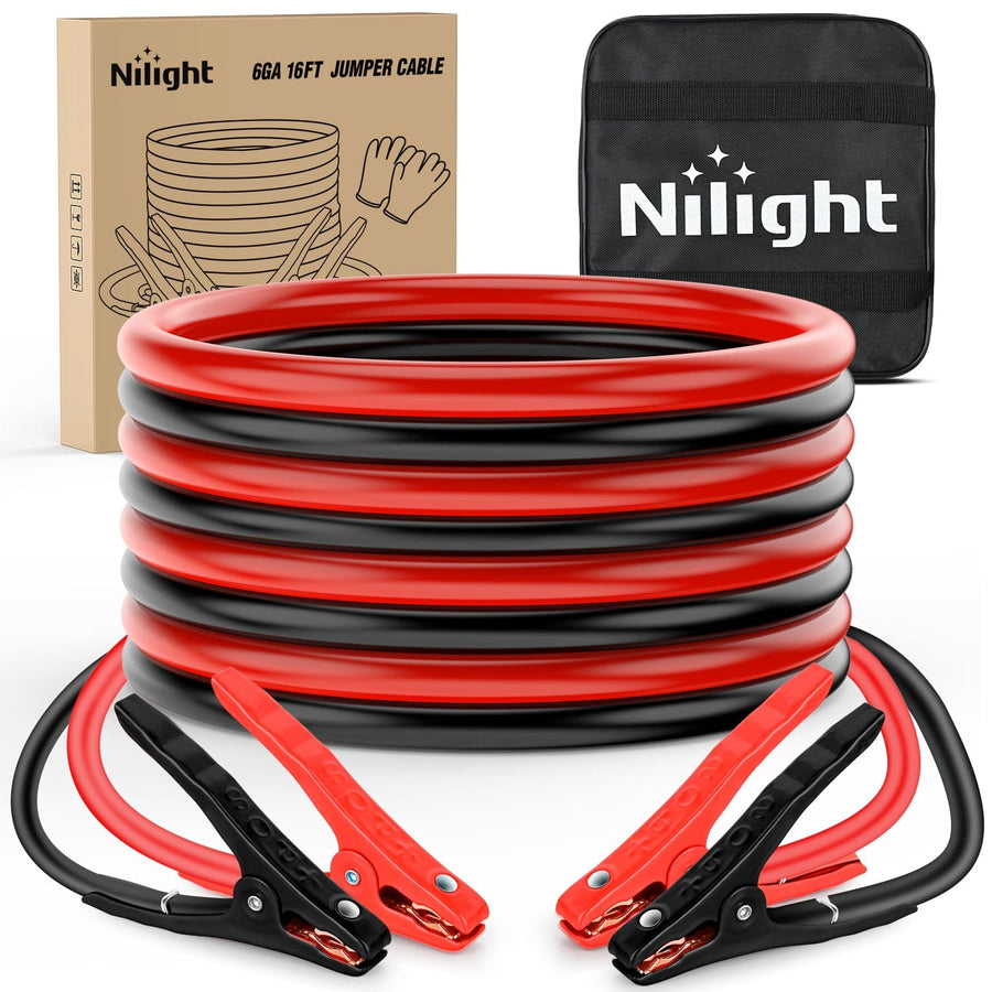 Nilight 6 Gauge 16 FT Heavy Duty Jumper Cable