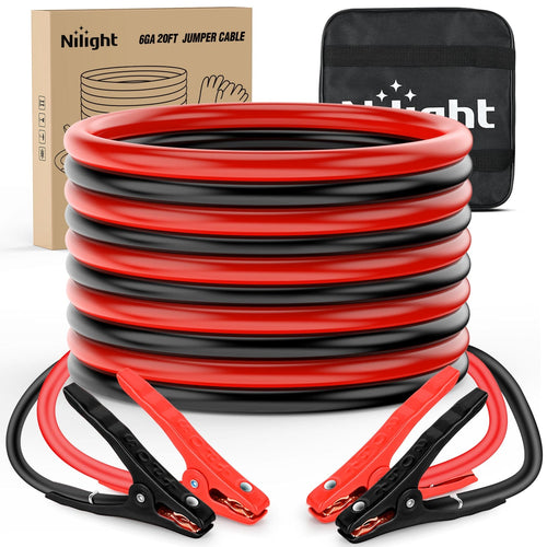 Nilight 6 Gauge 20 FT Heavy Duty Jumper Cable
