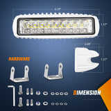 Nilight 6 Inch 54W Flood White Case Blue Led Work Lights (Pair), view 3