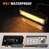 Nilight 6 Inch Amber LED Light Pods 2 PCS 60W Flood Spot Combo Beam Off Road Work Driving Fog Lighting for 12V 24V ATV UTV Pickup Truck Tractor Boat, view 5