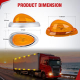 Nilight 6 Inch Amber Teardrop Side Marker Light,18 LED Turn Signal | Amber Lens Chrome Bezel IP67 Waterproof Surface Mount 2 Pack Fits Freightliner Century Columbia & Coronado Trucks Trailers, view 2