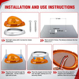 Nilight 6 Inch Amber Teardrop Side Marker Light,18 LED Turn Signal | Amber Lens Chrome Bezel IP67 Waterproof Surface Mount 2 Pack Fits Freightliner Century Columbia & Coronado Trucks Trailers, view 4