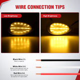 Nilight 6 Inch Amber Teardrop Side Marker Light,18 LED Turn Signal | Amber Lens Chrome Bezel IP67 Waterproof Surface Mount 2 Pack Fits Freightliner Century Columbia & Coronado Trucks Trailers, view 5