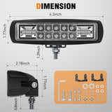 Nilight 6 Inch Blue LED Light Pods 2 PCS 60W Flood Spot Combo Beam Off Road Driving Fog Fishing Hunting Emergency Safety Signal Deck Trailer Lighting for 12V 24V ATV UTV Pickup Truck Tractor Boat, view 2