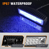Nilight 6 Inch Blue LED Light Pods 2 PCS 60W Flood Spot Combo Beam Off Road Driving Fog Fishing Hunting Emergency Safety Signal Deck Trailer Lighting for 12V 24V ATV UTV Pickup Truck Tractor Boat, view 5