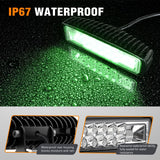 Nilight 6 Inch Green LED Light Pods 2 PCS 60W Flood Spot Combo Beam Off Road Driving Fog Fishing Hunting Emergency Safety Signal Trailer Lighting for 12V 24V ATV UTV Pickup Truck Tractor Boat, view 5