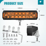 Nilight 6 Inch LED Light Bar 2PCS 50W Amber Spot Flood Combo Lamps | Off Road Driving Work Fog Lights IP67 Waterproof for Truck Pickup SUV ATV UTV Boat Motorcycle 4x4 Car, view 2