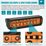 Nilight 6 Inch LED Light Bar 2PCS 50W Amber Spot Flood Combo Lamps | Off Road Driving Work Fog Lights IP67 Waterproof for Truck Pickup SUV ATV UTV Boat Motorcycle 4x4 Car, view 3