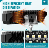 Nilight 6 Inch LED Light Bar 2PCS 50W Amber Spot Flood Combo Lamps | Off Road Driving Work Fog Lights IP67 Waterproof for Truck Pickup SUV ATV UTV Boat Motorcycle 4x4 Car, view 6