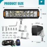Nilight 6 Inch LED Light Bar 2PCS 50W Spot Flood Combo Lamps | Off Road Driving Work Fog Lights IP67 Waterproof with 18AWG Rocker Switch Wiring Harness Kit for Truck Pickup SUV ATV UTV, view 2