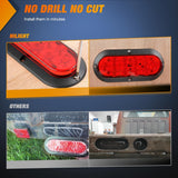Nilight 6 Inch Oval Red LED Trailer Tail Light 4PCS 10LEDs Waterproof Stop Brake Turn Surface Mount Trailers Lights for Truck RV Boat Bus Lorry Camper Van Caravan, view 3