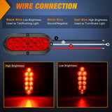 Nilight 6 Inch Oval Red LED Trailer Tail Light 4PCS 10LEDs Waterproof Stop Brake Turn Surface Mount Trailers Lights for Truck RV Boat Bus Lorry Camper Van Caravan, view 4