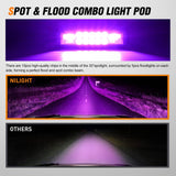 Nilight 6 Inch Purple LED Light Pods 2 PCS 60W Flood Spot Combo Beam Off Road Driving Decoration Neon Hunting Lighting for 12V 24V ATV UTV Pickup Truck Tractor, view 4