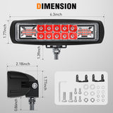 Nilight 6 Inch Red LED Light Pods 2 PCS 60W Flood Spot Combo Beam Off Road Driving Fog Fishing Hunting Emergency Safety Signal Trailer Lighting for 12V 24V ATV UTV Pickup Truck Tractor Boat, view 2
