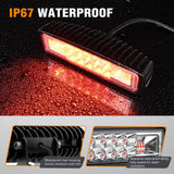 Nilight 6 Inch Red LED Light Pods 2 PCS 60W Flood Spot Combo Beam Off Road Driving Fog Fishing Hunting Emergency Safety Signal Trailer Lighting for 12V 24V ATV UTV Pickup Truck Tractor Boat, view 5