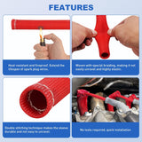 Nilight 6 Inch Spark Plug Wire Heat Shield Sleeve 8PCS Red | 3002°F Boot Protector with 10 Metal Zip Ties, Replacement for LS1 LS2 SBC BBC 350 454 Car Truck, view 6