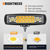 Nilight 6 Inch Yellow LED Light Pods 2 PCS 60W Flood Spot Combo Beam Off Road Work Driving Fog Lighting for 12V 24V ATV UTV Pickup Truck Tractor Boat, view 3