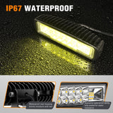 Nilight 6 Inch Yellow LED Light Pods 2 PCS 60W Flood Spot Combo Beam Off Road Work Driving Fog Lighting for 12V 24V ATV UTV Pickup Truck Tractor Boat, view 5