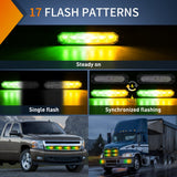 Nilight 6LED Amber Green Surface Mount Flashing Emergency Strobe lights 4 PCS, view 3