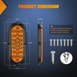 Nilight 6 Inch Oval Amber 24Leds Trailer Tail Lights 2Pcs, view 2