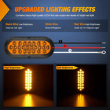 Nilight 6 Inch Oval Amber 24Leds Trailer Tail Lights 2Pcs, view 3