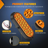 Nilight 6 Inch Oval Amber 24Leds Trailer Tail Lights 2Pcs, view 4