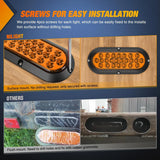 Nilight 6 Inch Oval Amber 24Leds Trailer Tail Lights 2Pcs, view 5