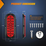 Nilight 6 Inch Oval Red 24Leds Trailer Tail Lights 2Pcs, view 2