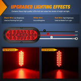 Nilight 6 Inch Oval Red 24Leds Trailer Tail Lights 2Pcs, view 3