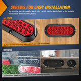 Nilight 6 Inch Oval Red 24Leds Trailer Tail Lights 2Pcs, view 5