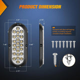Nilight 6 Inch Oval White 24Leds Trailer Tail Lights 2Pcs, view 2