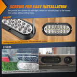 Nilight 6 Inch Oval White 24Leds Trailer Tail Lights 2Pcs, view 5