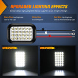 Nilight 6 Pcs 5 X 3 Inch 24 Led Red & White Rectangular Trailer Tail Light, view 4