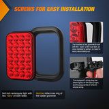 Nilight 6 Pcs 5 X 3 Inch 24 Led Red & White Rectangular Trailer Tail Light, view 5