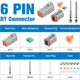 Nilight 6 PIN DT Connector Kit 3 Sets Size 16 Solid Contacts Waterproof Male Female Terminal for 14-20 AWG DT Series Connector, view 3