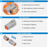 Nilight 6 PIN DT Connector Kit 3 Sets Size 16 Solid Contacts Waterproof Male Female Terminal for 14-20 AWG DT Series Connector, view 4